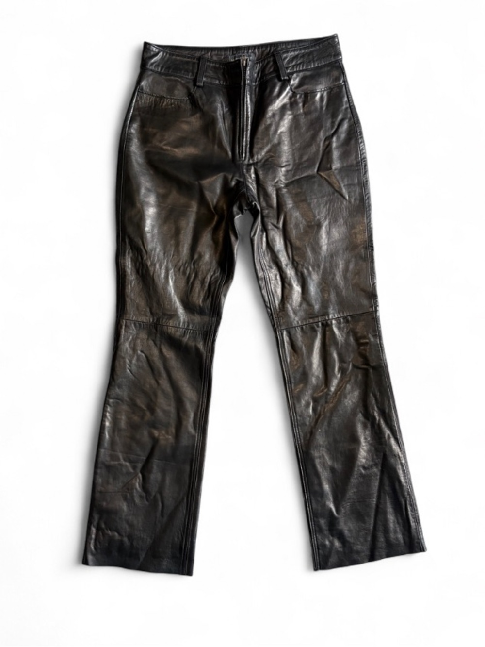 Banana Republic Black Leather Pants Indie Sleeze Exposed Zipper